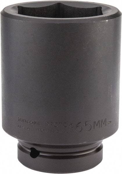 Proto - 1" Drive 65mm Deep Impact Socket - 6 Points, 4-7/8" OAL - USA Tool & Supply