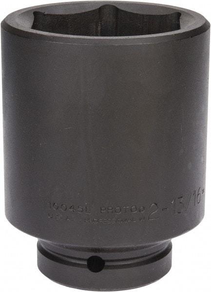 Proto - 1" Drive 2-13/16" Deep Impact Socket - 6 Points, 5" OAL - USA Tool & Supply