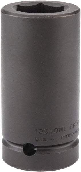 Proto - 1" Drive 30mm Deep Impact Socket - 6 Points, 4" OAL - USA Tool & Supply
