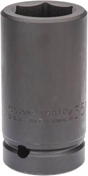 Proto - 1" Drive 35mm Deep Impact Socket - 6 Points, 4" OAL - USA Tool & Supply