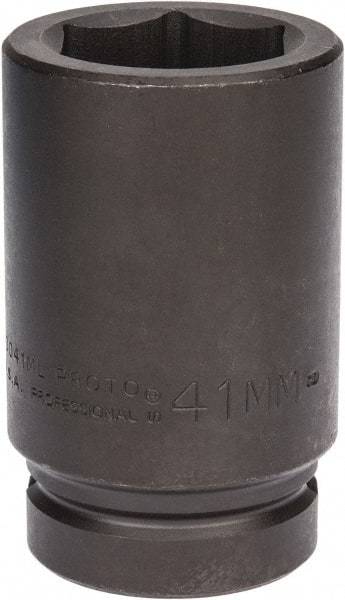 Proto - 1" Drive 41mm Deep Impact Socket - 6 Points, 4" OAL - USA Tool & Supply
