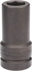 Proto - 1" Drive 27mm Deep Impact Socket - 6 Points, 4" OAL - USA Tool & Supply