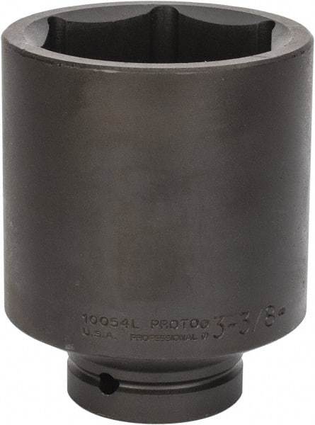 Proto - 1" Drive 3-3/8" Deep Impact Socket - 6 Points, 5-3/4" OAL - USA Tool & Supply