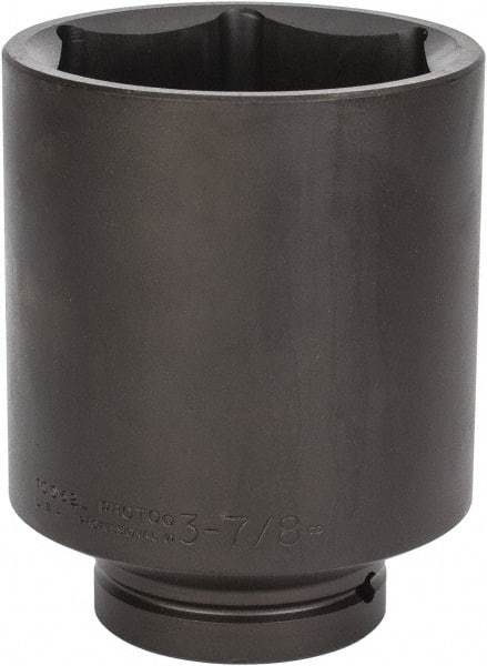 Proto - 1" Drive 3-7/8" Deep Impact Socket - 6 Points, 6-3/8" OAL - USA Tool & Supply