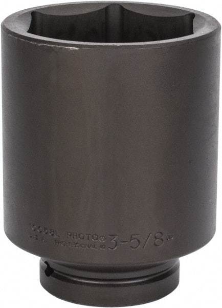 Proto - 1" Drive 3-5/8" Deep Impact Socket - 6 Points, 6-1/8" OAL - USA Tool & Supply