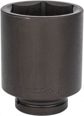 Proto - 1" Drive 3-5/8" Deep Impact Socket - 6 Points, 6-1/8" OAL - USA Tool & Supply