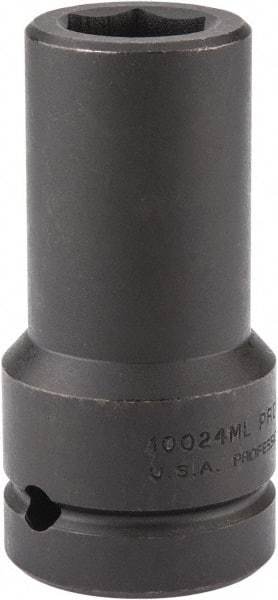 Proto - 1" Drive 24mm Deep Impact Socket - 6 Points, 4" OAL - USA Tool & Supply