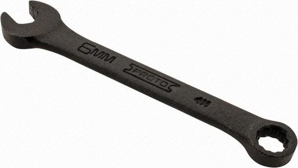 Proto - 6mm 12 Point Offset Combination Wrench - 15° Offset Angle, 3-1/4" OAL, Steel, Black Finish - USA Tool & Supply