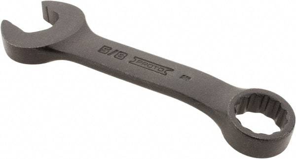 Proto - 5/8" 12 Point Offset Combination Wrench - 15° Offset Angle, 4-13/16" OAL, Steel, Black Finish - USA Tool & Supply