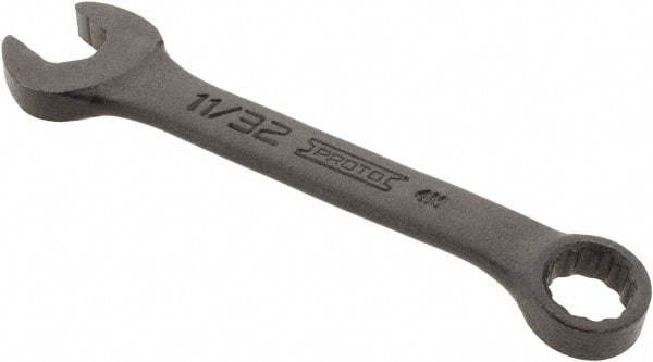 Proto - 11/32" 12 Point Offset Combination Wrench - 15° Offset Angle, 3-5/8" OAL, Steel, Black Finish - USA Tool & Supply