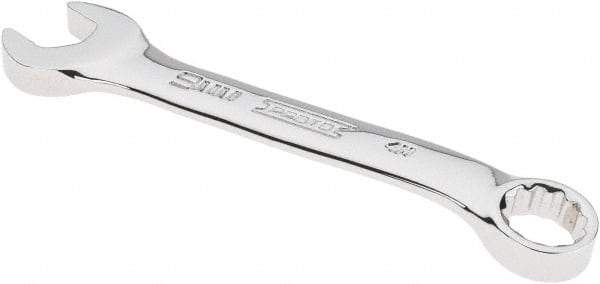 Proto - 9mm 12 Point Offset Combination Wrench - 15° Offset Angle, 5-1/16" OAL, Steel, Chrome Finish - USA Tool & Supply