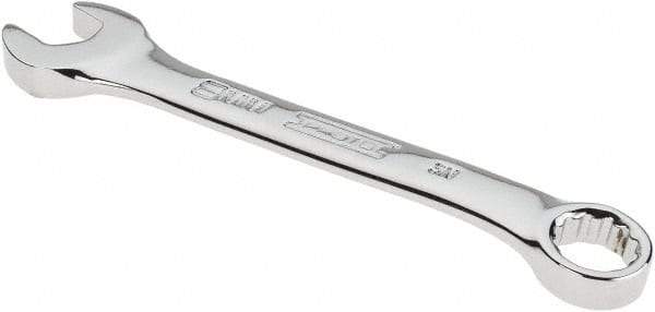 Proto - 8mm 12 Point Offset Combination Wrench - 15° Offset Angle, 3-1/2" OAL, Steel, Chrome Finish - USA Tool & Supply