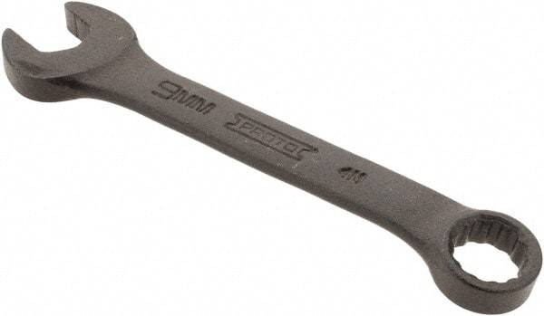 Proto - 9mm 12 Point Offset Combination Wrench - 15° Offset Angle, 3-5/8" OAL, Steel, Black Finish - USA Tool & Supply