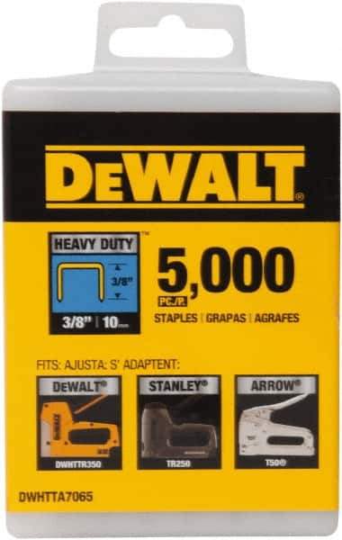 DeWALT - 3/8" Wide Steel Heavy Duty Staples - 13/32" Leg Length - USA Tool & Supply