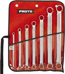 Proto - 7 Piece, 1/4" x 5/16" to 7/8" x 1", 12 Point Spline Box Wrench Set - Inch Measurement Standard, Full Polish Chrome Finish, Comes in Nylon Roll - USA Tool & Supply