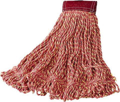 Rubbermaid - 18" Red Head Band, Large Blended Fiber Loop End Mop Head - Hook & Loop Connection - USA Tool & Supply