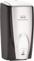 Rubbermaid - 1100 mL Foam Hand Soap Dispenser - Plastic, Hanging, Black & Chrome - USA Tool & Supply