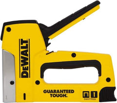 DeWALT - Manual Staple Gun - 1/4, 5/16, 3/8, 1/2, 9/16" Staples, Yellow & Black, Aluminum - USA Tool & Supply