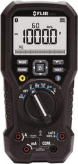 FLIR - DM93-NIST, CAT IV, 1,000 VAC/VDC, Digital Wireless Multimeter - 40 mOhm, Measures Voltage, Capacitance, Current, Frequency, Resistance, Temperature - USA Tool & Supply