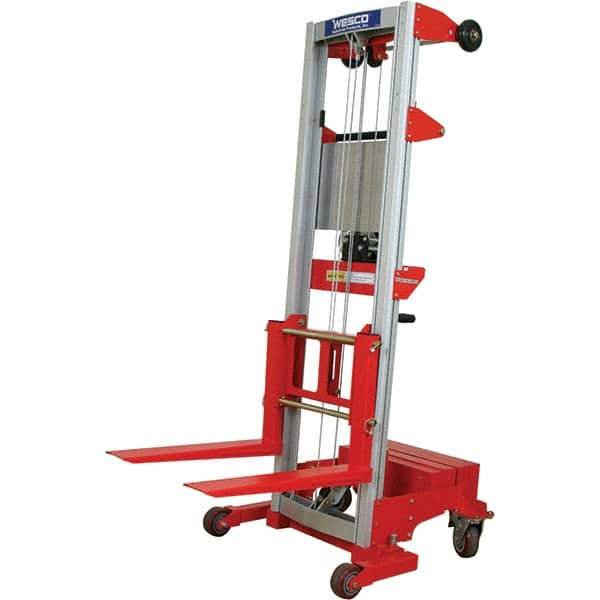 Wesco Industrial Products - 400 Lb Capacity, 120" Lift Height, Hand Winch Manually Operated Lift - USA Tool & Supply