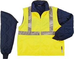 Ergodyne - Size 4XL High Visibility Jacket - Lime, Polyester, Zipper, Snaps Closure - USA Tool & Supply