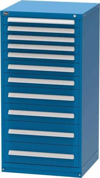 Vidmar - 11 Drawer, Modular Storage Cabinet - Steel, 30" Wide x 27-3/4" Deep x 59" High, Blue - USA Tool & Supply