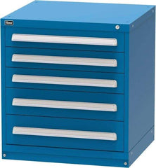 Vidmar - 5 Drawer, Modular Storage Cabinet - Steel, 30" Wide x 27-3/4" Deep x 33" High, Blue - USA Tool & Supply