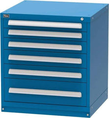 Vidmar - 6 Drawer, Modular Storage Cabinet - Steel, 30" Wide x 27-3/4" Deep x 33" High, Blue - USA Tool & Supply