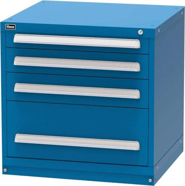 Vidmar - 4 Drawer, Modular Storage Cabinet - Steel, 30" Wide x 27-3/4" Deep x 30" High, Blue - USA Tool & Supply