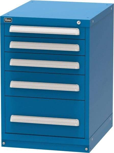 Vidmar - 5 Drawer, Modular Storage Cabinet - Steel, 22-1/2" Wide x 27-3/4" Deep x 33" High, Blue - USA Tool & Supply