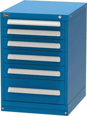 Vidmar - 6 Drawer, Modular Storage Cabinet - Steel, 22-1/2" Wide x 27-3/4" Deep x 33" High, Blue - USA Tool & Supply