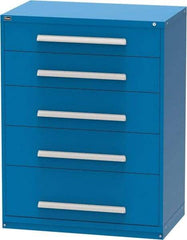 Vidmar - 5 Drawer, Modular Storage Cabinet - Steel, 45" Wide x 27-3/4" Deep x 59" High, Blue - USA Tool & Supply
