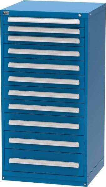 Vidmar - 11 Drawer, Modular Storage Cabinet - Steel, 30" Wide x 27-3/4" Deep x 59" High, Blue - USA Tool & Supply