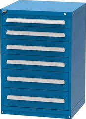 Vidmar - 6 Drawer, Modular Storage Cabinet - Steel, 30" Wide x 27-3/4" Deep x 44" High, Blue - USA Tool & Supply