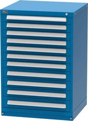 Vidmar - 11 Drawer, Modular Storage Cabinet - Steel, 30" Wide x 27-3/4" Deep x 44" High, Blue - USA Tool & Supply