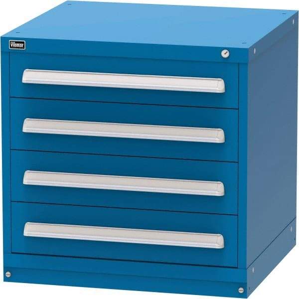 Vidmar - 4 Drawer, Modular Storage Cabinet - Steel, 30" Wide x 27-3/4" Deep x 30" High, Blue - USA Tool & Supply
