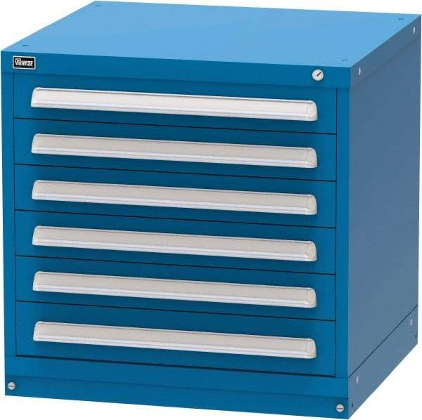 Vidmar - 6 Drawer, Modular Storage Cabinet - Steel, 30" Wide x 27-3/4" Deep x 30" High, Blue - USA Tool & Supply