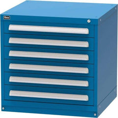 Vidmar - 6 Drawer, Modular Storage Cabinet - Steel, 30" Wide x 27-3/4" Deep x 30" High, Blue - USA Tool & Supply