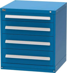 Vidmar - 4 Drawer, Modular Storage Cabinet - Steel, 30" Wide x 27-3/4" Deep x 33" High, Blue - USA Tool & Supply