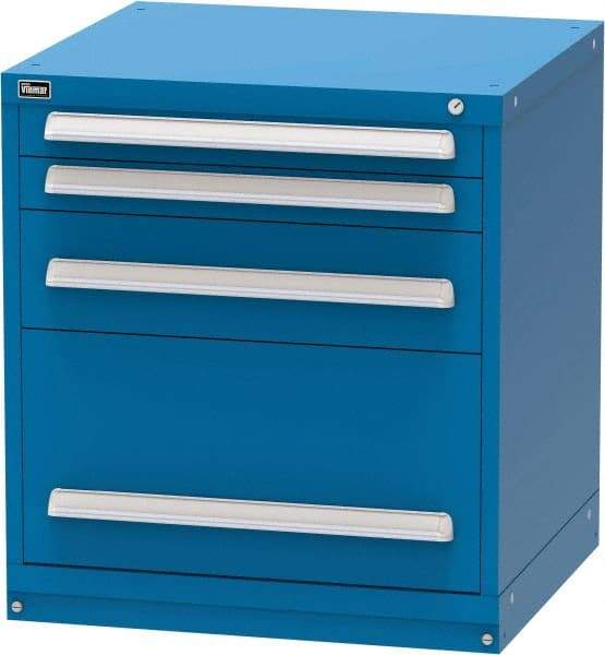 Vidmar - 4 Drawer, Modular Storage Cabinet - Steel, 30" Wide x 27-3/4" Deep x 33" High, Blue - USA Tool & Supply