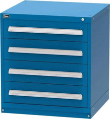 Vidmar - 4 Drawer, Modular Storage Cabinet - Steel, 30" Wide x 27-3/4" Deep x 33" High, Blue - USA Tool & Supply