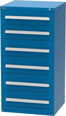 Vidmar - 6 Drawer, Modular Storage Cabinet - Steel, 30" Wide x 27-3/4" Deep x 59" High, Blue - USA Tool & Supply