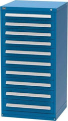 Vidmar - 10 Drawer, Modular Storage Cabinet - Steel, 30" Wide x 27-3/4" Deep x 59" High, Blue - USA Tool & Supply