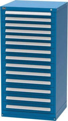 Vidmar - 14 Drawer, Modular Storage Cabinet - Steel, 30" Wide x 27-3/4" Deep x 59" High, Blue - USA Tool & Supply