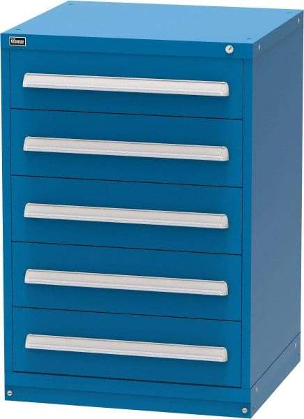 Vidmar - 5 Drawer, Modular Storage Cabinet - Steel, 30" Wide x 27-3/4" Deep x 44" High, Blue - USA Tool & Supply