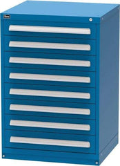 Vidmar - 8 Drawer, Modular Storage Cabinet - Steel, 30" Wide x 27-3/4" Deep x 44" High, Blue - USA Tool & Supply