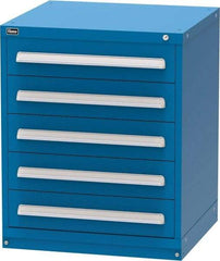 Vidmar - 5 Drawer, Modular Storage Cabinet - Steel, 30" Wide x 27-3/4" Deep x 37" High, Blue - USA Tool & Supply
