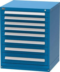 Vidmar - 8 Drawer, Modular Storage Cabinet - Steel, 30" Wide x 27-3/4" Deep x 37" High, Blue - USA Tool & Supply