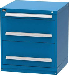 Vidmar - 3 Drawer, Modular Storage Cabinet - Steel, 30" Wide x 27-3/4" Deep x 33" High, Blue - USA Tool & Supply