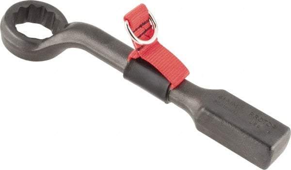 Proto - 41mm 12 Point Tethered Striking Box Wrench - Single End, 12-1/4" OAL, Steel, Black Finish - USA Tool & Supply